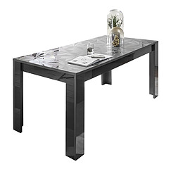 JLC KREATION Table à manger moderne laqué gris 180cm CAPRI