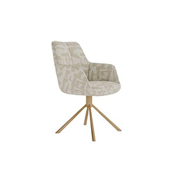 Acheter JLC KREATION Chaise de salle à manger en tissu beige pied bois VASKA (lot de 2)