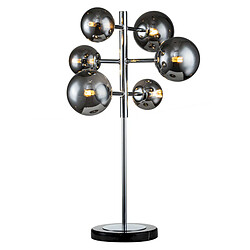 JLC KREATION Lampe à poser chic avec globes chrome LUCIA