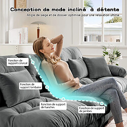Merax Canapé Compressé-canapé Modulable 2 Places-avec 1 Repose-canapé D'angle Relax-salon-gris