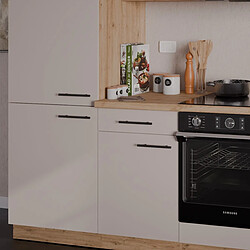 Acheter JLC KREATION Cuisine complète moderne beige et bois 270cm NALA