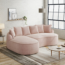 Merax Canapé Modulable-canapé Compressé-avec Assise Extra Profonde-en Tissu Chenille-rose