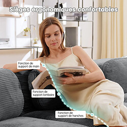 Merax Canapé Modulable 3 Places-canapé Compressé-canapé Relax-salon-gris
