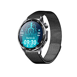 Acheter INF Montre connectée avec ECG, cardiofréquencemètre, tensiomètre et podomètre Black Milanese s