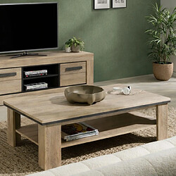 JLC KREATION Table basse moderne en bois 2 plateaux MOA
