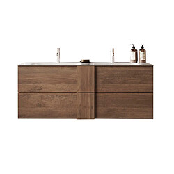 JLC KREATION Meuble suspendu salle de bain en bois + vasque 120cm TERRA