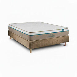 Leafsleep Ensemble Spring Visco et Sommier Taupe - Cama com Matelas Taille 200 x 80 cm Hauteur 62 cm Ensemble Spring Visco 200x80 cm - matelas 27 cm, sommier taupe 20 cm, hauteur 62 cm