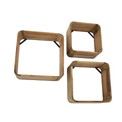 JLC KREATION Étagère murale en bois d'acacia massif RIKA (lot de 3)
