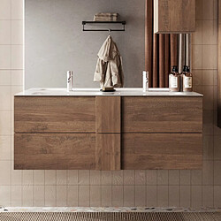 JLC KREATION Meuble suspendu salle de bain en bois + vasque 120cm TERRA