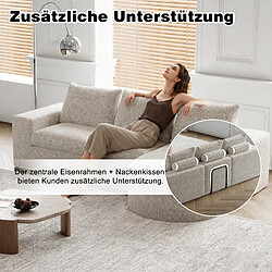 Merax Canapé D'angle Avec Éléments Courbes-canapé Modulable -sofa-canapé Relax-chenille-beige