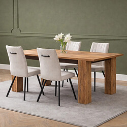 JLC KREATION Table à manger en bois extensible PEDRO