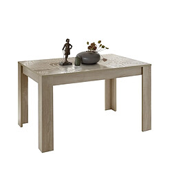 JLC KREATION Table à manger moderne coloris chêne clair 180cm SARA