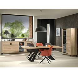 Acheter JLC KREATION Table à manger contemporaine fixe L 240cm décor chêne PERO