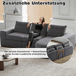 Merax Canapé D'angle Avec Éléments Courbes-canapé Modulable -sofa-canapé Relax-chenille-gris