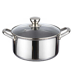 Cheffinger Marmite 20cm 3L avec Revêtement Nid d'Abeille Antiadhésif et Couvercle Argent