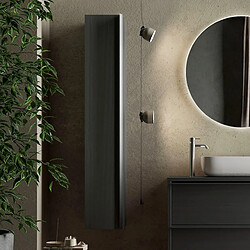 JLC KREATION Colonne de salle de bain moderne coloris noir LOIS