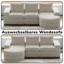 Merax Canapé D'angle Avec Éléments Courbes-canapé Modulable -sofa-canapé Relax-chenille-beige