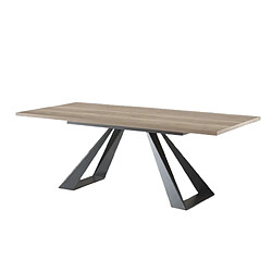 JLC KREATION Table à manger contemporaine fixe L 200cm décor chêne PERO
