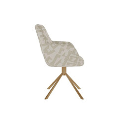 JLC KREATION Chaise de salle à manger en tissu beige pied bois VASKA (lot de 2) pas cher