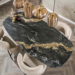 Avis JLC KREATION Table à manger ovale en céramique avec pied central DANY