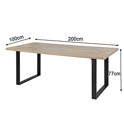 Acheter JLC KREATION Table de repas 200cm avec piètement métal SANTORINI