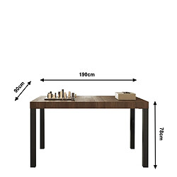 Acheter JLC KREATION Table à manger moderne bois et pied métal 190cm EZE