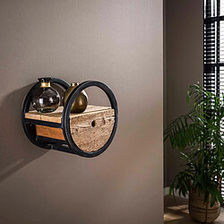 JLC KREATION Étagère murale en bois et métal avec tiroir CERCLO