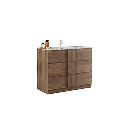 JLC KREATION Meuble salle de bain moderne en bois avec vasque 100cm TERRA