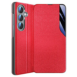 Avizar Étui Clapet pour Galaxy S26 Conception Bi-Matière avec Fonction Support Rouge