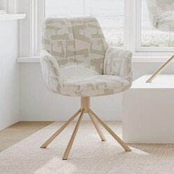 Avis JLC KREATION Chaise de salle à manger en tissu beige pied bois VASKA (lot de 2)