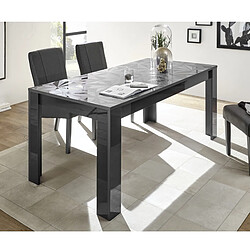 JLC KREATION Table à manger moderne laqué gris 180cm CAPRI