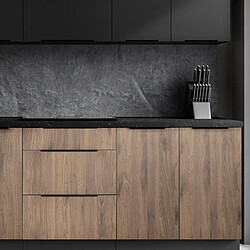 Acheter JLC KREATION Cuisine complète moderne bois et noir 260cm MAO
