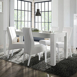 JLC KREATION Table à manger design laqué blanc 180cm APHODITE pas cher