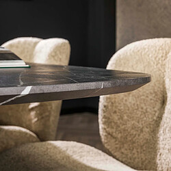 JLC KREATION Table à manger ovale en bois aspect céramique 180cm MAEVA 2 pas cher