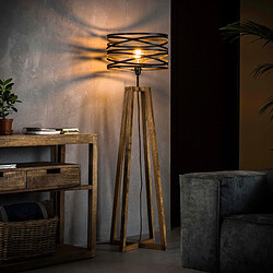 JLC KREATION Lampadaire sur pied en bois naturel et métal WISH
