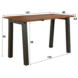 JLC KREATION Table haute en bois massif d'acacia ERNEST pas cher