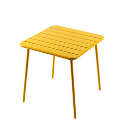 Concept Usine Table carrée 4 places 70x70cm jaune BERGAME