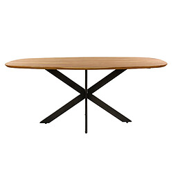 JLC KREATION Table à manger ovale en bois avec pied central DARTUS1