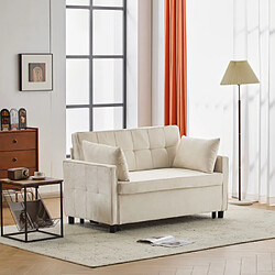 Avis Merax Canapé-lit 2 Places-dossier Réglable-tissu Chenille-canapé De -canapé Convertible-beige