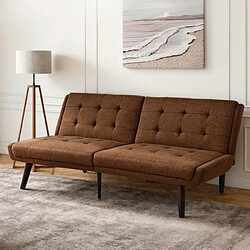 Merax Canapé-lit Futon Pliable-avec Dossier Réglable 5 Positions-canapé 2 Places-marron