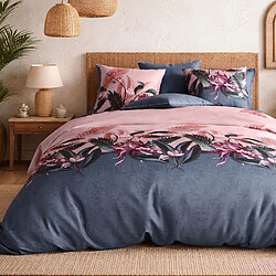 Atelier du coton Parure housse de couette 100% coton 57fils flora 