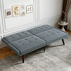 Merax Canapé-lit Futon Pliable-avec Dossier Réglable 5 Positions-canapé 2 Places-marron