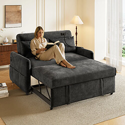 Merax Canapé Convertible - Canapé Lit 2 Places - Ubs - 129x163x81cm - Gris