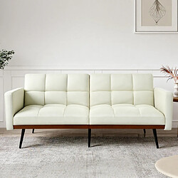 Merax Canapé-lit-dossier Réglable En 5 Positions-en Lin Mélangé-pieds En Métal-beige