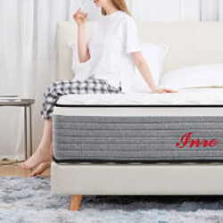 Matelas 140x190 cm INRE, Mousse HR, Épaisseur 20cm, Confort Ferme, 7 Zones Ergonomique