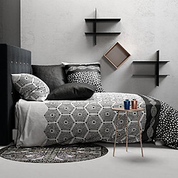 Atelier du coton Parure housse de couette 100%coton 57fils pavage