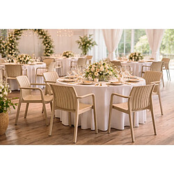 Pegane Lot de 6 chaises de jardin avec accoudoirs coloris Taupe pas cher