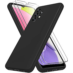 Coque Pour Samsung Galaxy A13 4G Silicone Noir + 2 Verres Trempes Little Boutik®