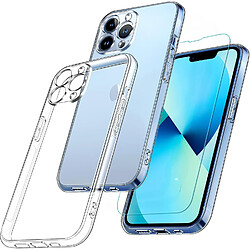 Coque Transparente pour iPhone 12 Pro Max (6,7") et Verre Trempé Film Protection Ecran Little Boutik®