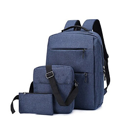 Generic Home Ensemble de 3 sacs à dos avec chargeur USB, étanche, sac à bandoulière, pour camping et voyage, bleu Ensemble de 3 sacs à dos avec chargeur USB pour ordinateur portable, sac à bandoulière étanche, sac à stylos pour Camping voyage bleu